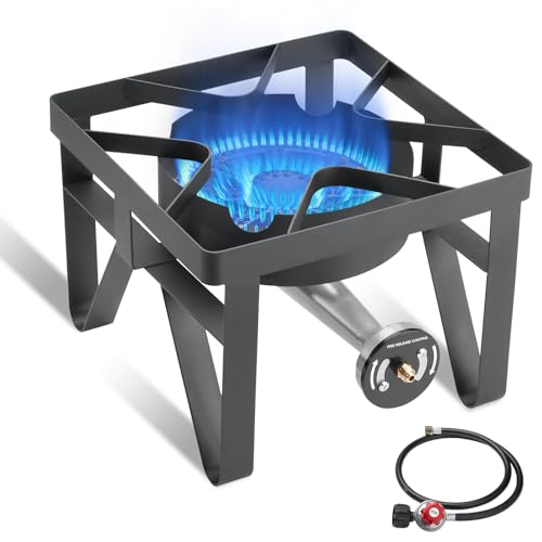 SKOK 200,000 BTUs High Pressure Single Burner Propane Camping Stove - Portable Outdoor Stove for Outdoor Cooking, Backyard, Picnic - Image 1