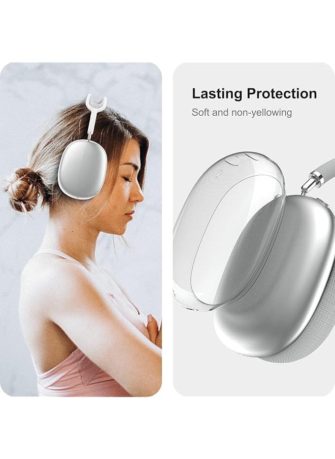 Goodern - Compatible For Airpods Max Case Cover Silicone Transparent Protective Sleeve Waterproof Headphones Case Cover Airpods Max Accessories Clear Soft Skin For Airpod Max Durable Shell Clear - Image 1