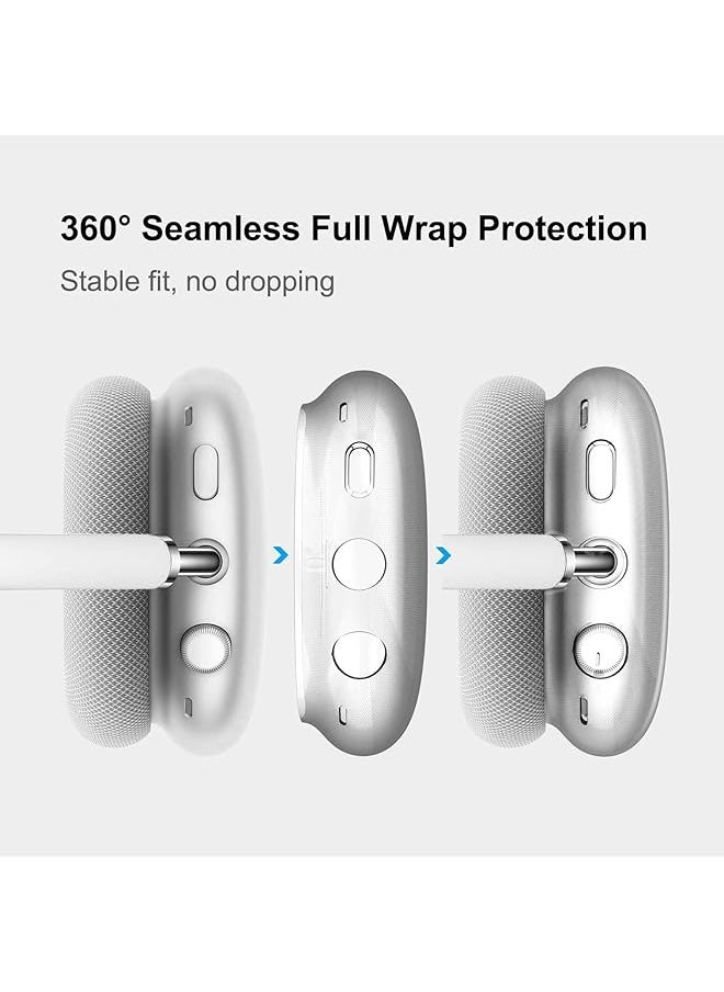 Goodern - Compatible For Airpods Max Case Cover Silicone Transparent Protective Sleeve Waterproof Headphones Case Cover Airpods Max Accessories Clear Soft Skin For Airpod Max Durable Shell Clear - Image 1
