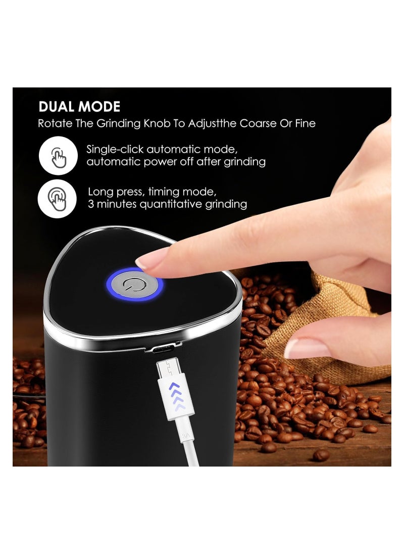 DMG TECH Coffee Grinder, Portable Electric Coffee Grinder, Capacity 25g, Ceramic Conical Burr Grinder with Multiple Grind Settings, Mini Coffee Bean Grinder for Home, Travel, Office  - Image 4