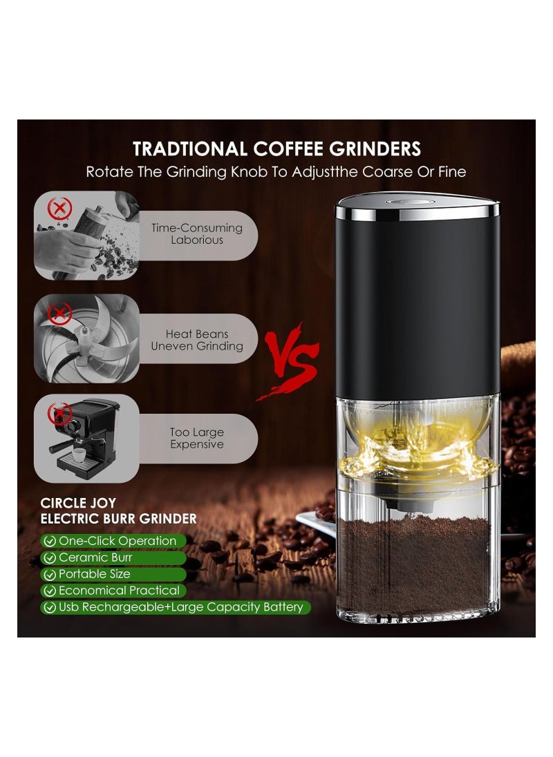 DMG TECH Coffee Grinder, Portable Electric Coffee Grinder, Capacity 25g, Ceramic Conical Burr Grinder with Multiple Grind Settings, Mini Coffee Bean Grinder for Home, Travel, Office  - Image 2