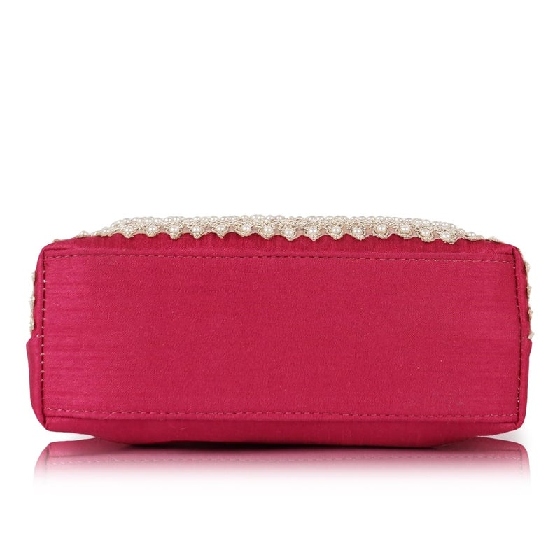 PLANX Velvet Stylish Embroidery Unique Design Traditional Wedding Party Handheld Potli Bag For Women - Image 5