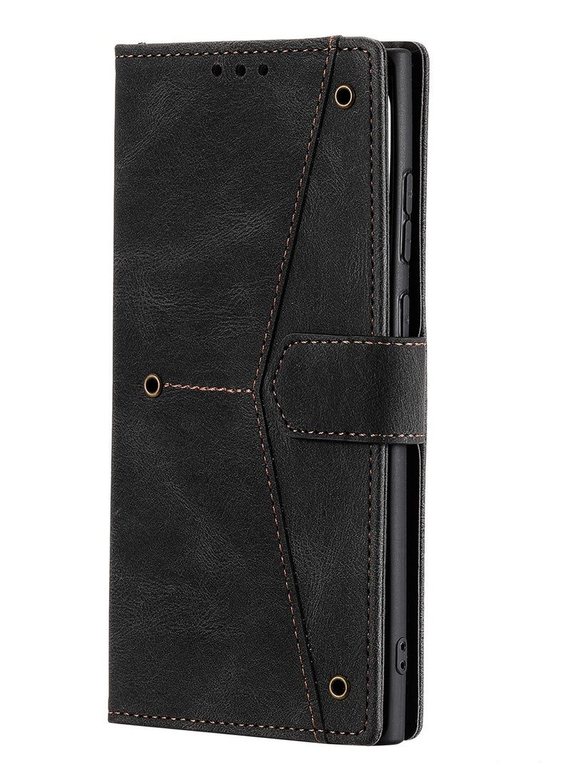 Suteni Color Block Flip Cover Card Slots Leather Phone Case for Samsung - Image 1