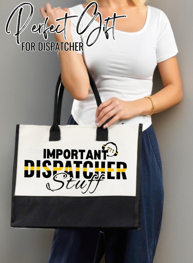 InnoBeta Dispatcher Gifts for Women Canvas Tote Bag on Dispatcher Appreciation Day, Tote with Top Zipper Closure and Shoulder Strap - Important Stuff - Image 2
