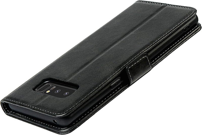 iCoverCase for Samsung Note 8 Case, PU Leather Wallet Case with Card Holder [Built-in Magnet] Shockproof Protective Flip Cover for Samsung Galaxy Note 8 - Dark Gray - Image 5