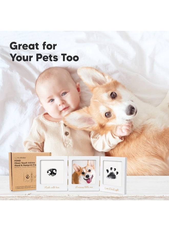 KeaBabies Fond Clean Touch Inkless Hand & Footprint Frame, Cloud Gray Gold - Image 5