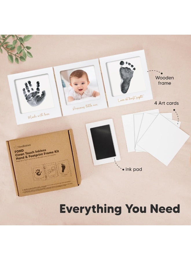 KeaBabies Fond Clean Touch Inkless Hand & Footprint Frame, Cloud Gray Gold - Image 2