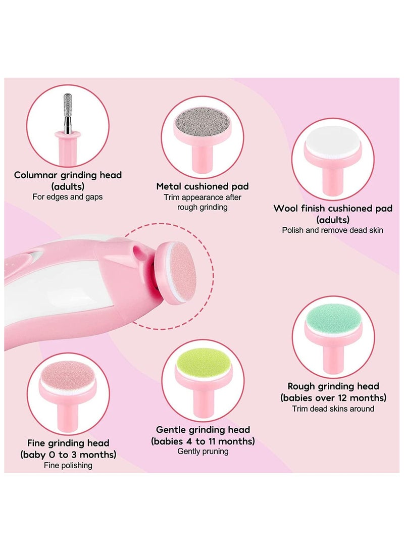 Baby Nail Trimmer Electric Safe Baby Nail Clippers, Manicure Set, Trim Polish Grooming kit for Newborn Toddler or Adults Toes Fingernails, Pink - Image 4
