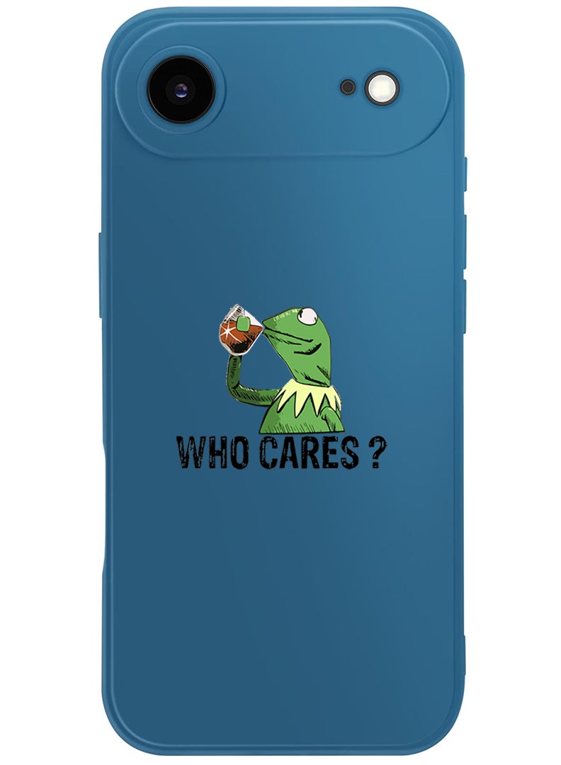 Theodor Protective Slim Fit Case Liquid Silicone Cover with Full Body Protection Anti-Scratch Shockproof Case For Apple iPhone 17 Air (Blue) Who cares black - Image 1