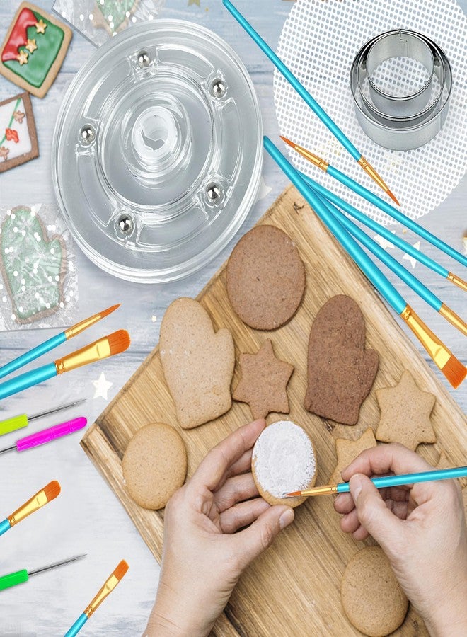TOSPARTY 123 PCS Cookie Decorating Kit Supplies Including Acrylic Turntable Decoration Brushes Scribe Needle Bags for Cookie Cupcake Cake Decoration - Image 4