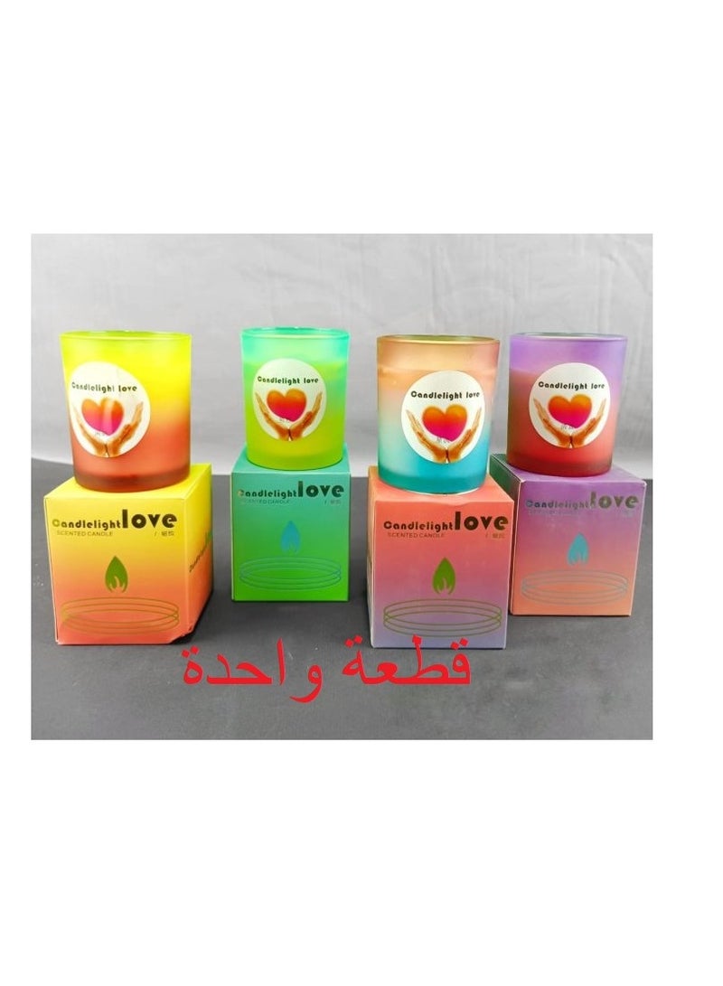 شمعة معطرة فاخرة بروائح مميزة في وعاء زجاجي للاسترخاء وتزيين المنزل ( قطعة واحدة متعددة الألوان ) - Image 1
