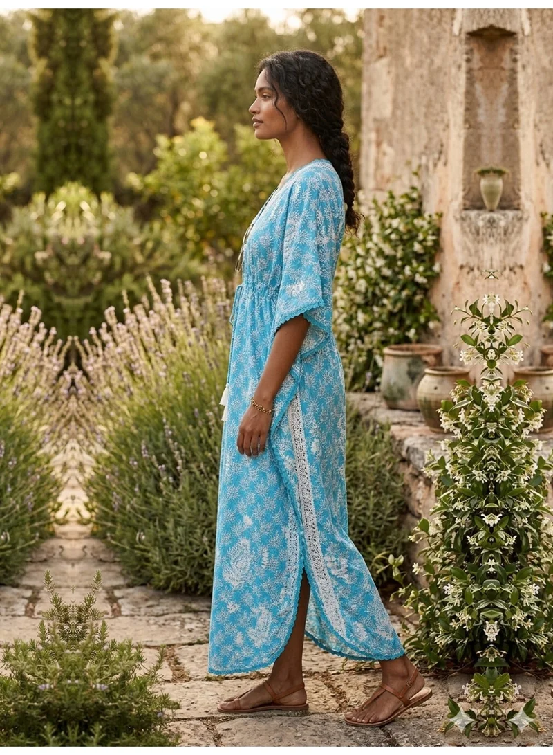 Alaya Women Floral Embroidered Cotton Kaftan-AL3833