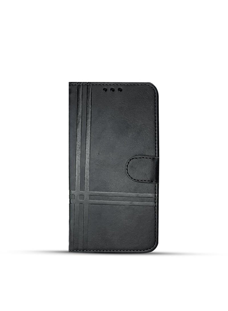 For Honor 200 Pro Two-line design Flip Leather Wallet Card Slot Case with Kickstand,Strap Magnetic Closure,Included Internal Tpu Silicone Case,Compatible with Honor 200 Pro (6.78'') (Black)  - Image 2
