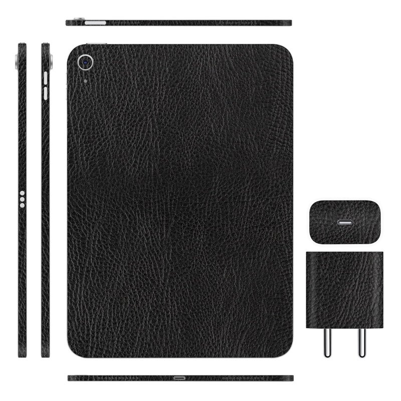 أغطية أجهزة لوحية متوافقة مع آيباد الجيل العاشر، ملصق فينيل مضاد للخدوش، فيلم واقي، ليس غلاف/غطاء (جلد أسود، غلاف كامل للجسم + غلاف شاحن)