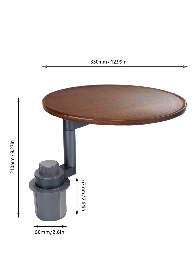 Car Tray Desk for Laptop, 360° Rotating Wood Cup Holder Tray with Aluminum Base – Ergonomic, Eco-Friendly & Fits Tesla, Ford, Most Vehicles - Image 2