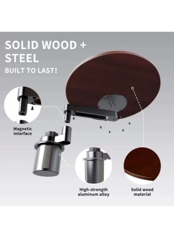 Car Tray Desk for Laptop, 360° Rotating Wood Cup Holder Tray with Aluminum Base – Ergonomic, Eco-Friendly & Fits Tesla, Ford, Most Vehicles - Image 3