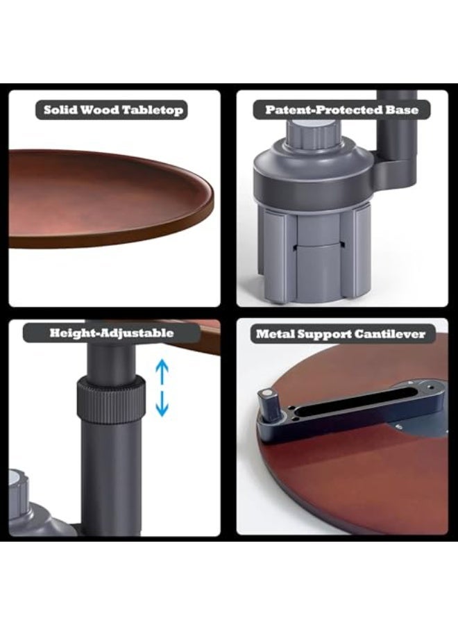 Car Tray Desk for Laptop, 360° Rotating Wood Cup Holder Tray with Aluminum Base – Ergonomic, Eco-Friendly & Fits Tesla, Ford, Most Vehicles - Image 4