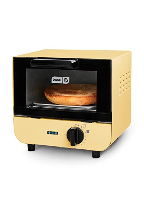 Dash Dash Mini Toaster Oven Cooker for Bread Bagels Cookies Pizza Paninis  More with Baking Tray Rack Auto Shut Off Feature  Yellow 