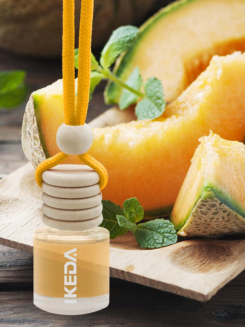 Ikeda Car Air Freshener: Hanging Car Smell Air Freshener | 10 ml Hanging Car Perfume | Long Lasting Fragrance | Strong Scents Diffuser for Auto Home (Hami-melon|Circular) - Image 2