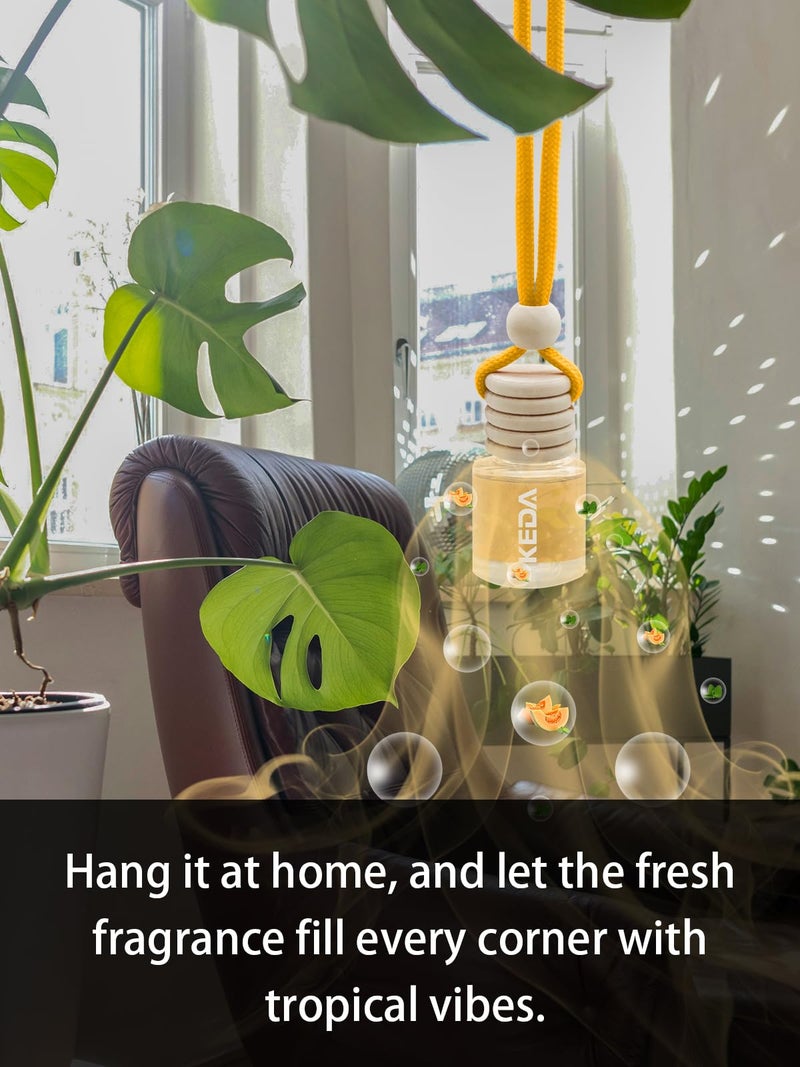Ikeda Car Air Freshener: Hanging Car Smell Air Freshener | 10 ml Hanging Car Perfume | Long Lasting Fragrance | Strong Scents Diffuser for Auto Home (Hami-melon|Circular) - Image 5