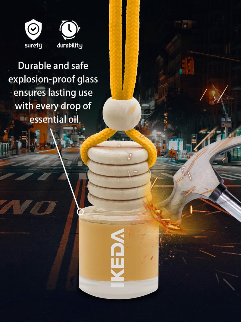 Ikeda Car Air Freshener: Hanging Car Smell Air Freshener | 10 ml Hanging Car Perfume | Long Lasting Fragrance | Strong Scents Diffuser for Auto Home (Hami-melon|Circular) - Image 4