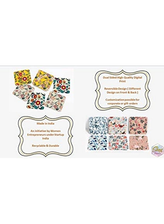 ACL Creations Reversible MDF Circle Coaster (Ethinic Bride and Groom Design) Set of 4 - Image 2
