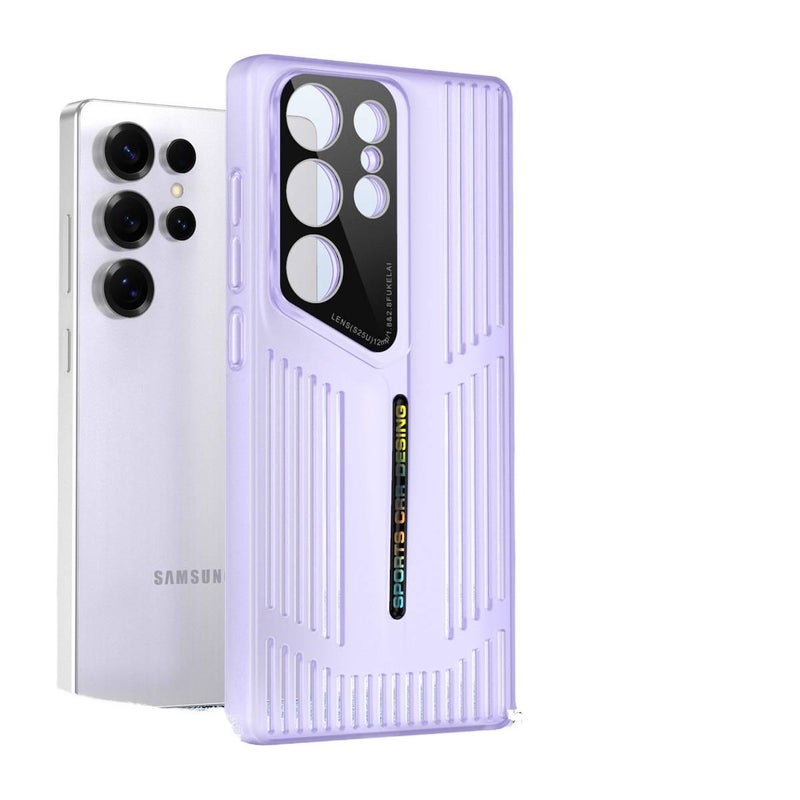 غطاء واقي | حماية من السقوط | ملمس ناعم | بنفسجي PC | مقاوم للصدمات لـ Samsung Galaxy S24 Ultra - Image 3
