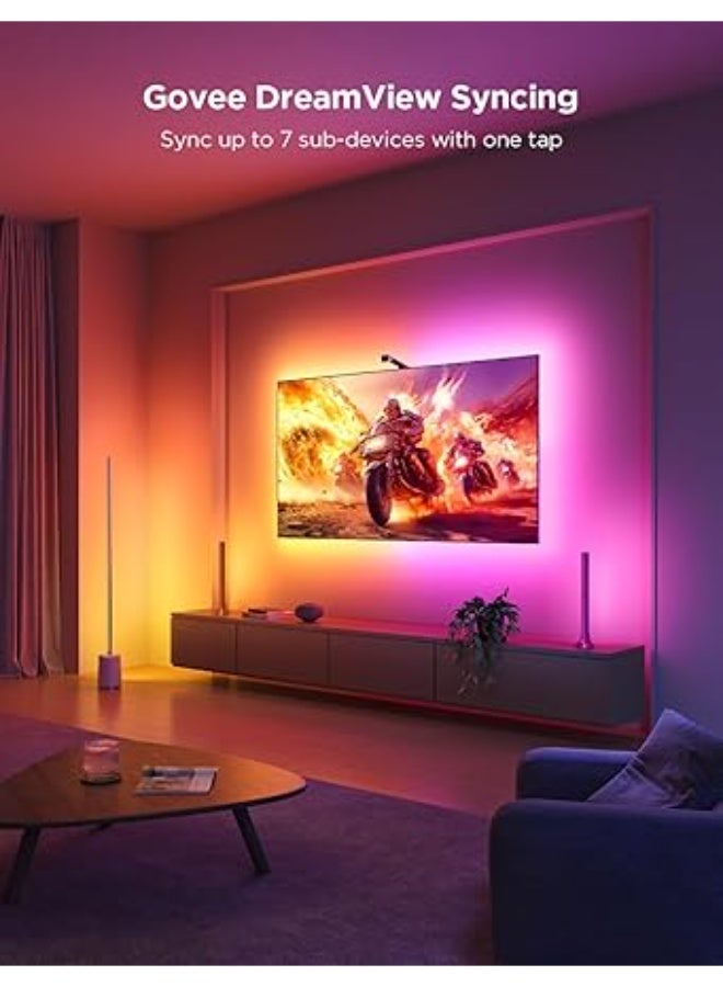 Govee TV Backlight 3 Lite with Fish-eye Correction Function Sync to 75-85 Inch TVs, RGBICW Wi-Fi TV LED Backlight with Camera, 4 colours in 1 Lamp Bead, Voice and APP Control, Adapter - Image 1