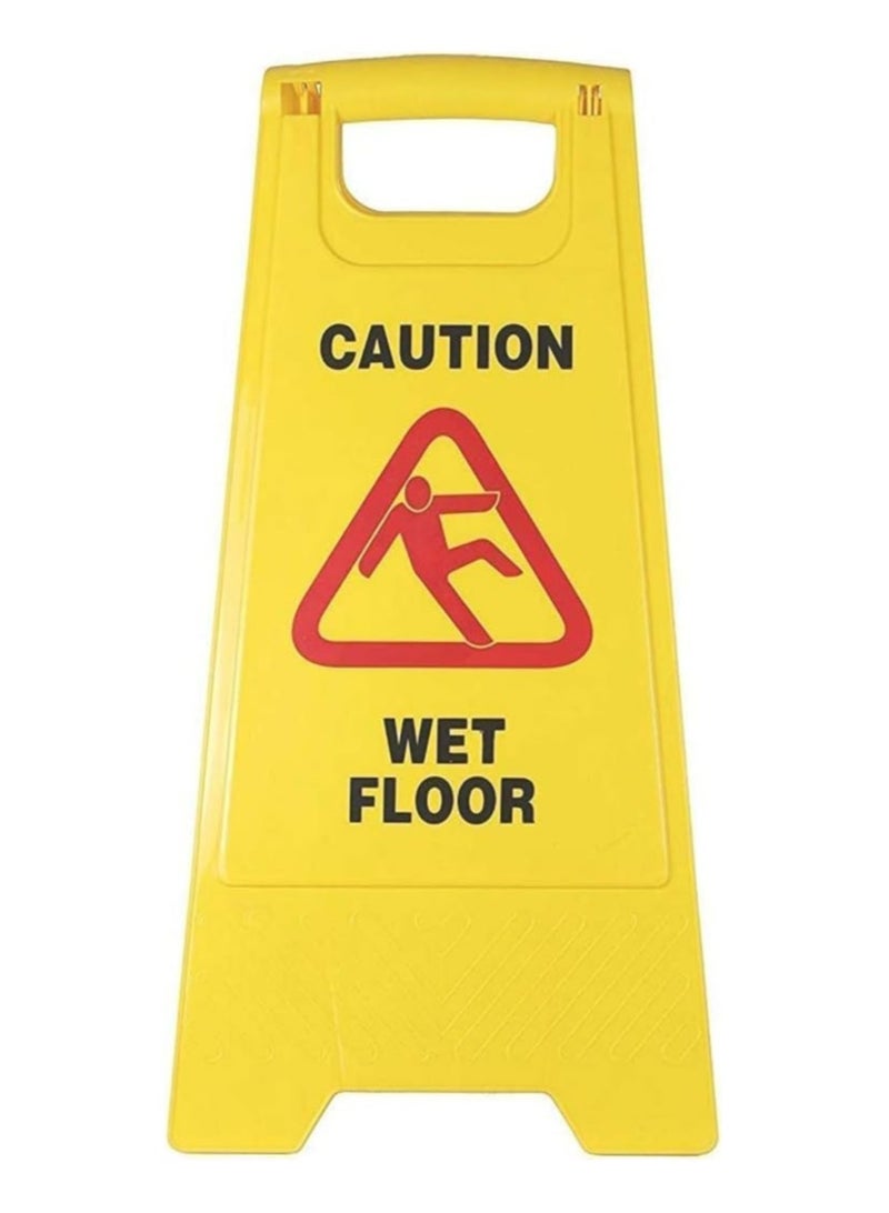Wet Floor yellow caution sign board | Portable Outdoor Double-Sided Folding Self-Standing Safety Sign  - Image 5