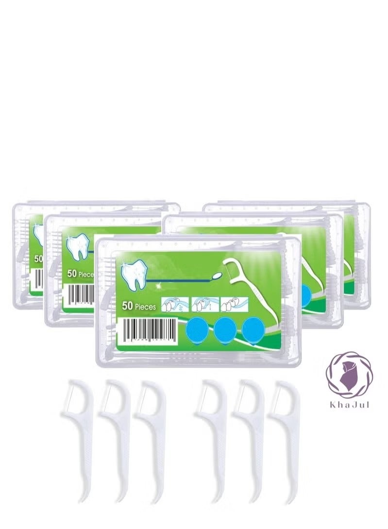 250-Piece Toothpick Dental Floss with Portable Cases, Teeth Cleaning, Dental Flossers No-Shred & No-Break Use, Smooth and Thin Floss for Clean Teeth and Gums - Image 1