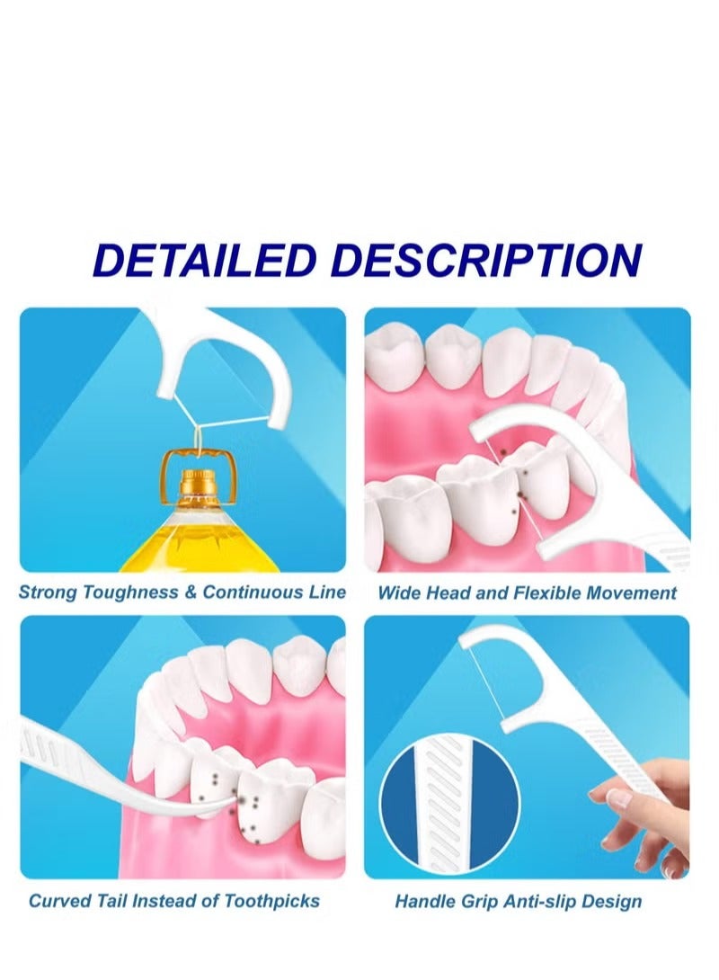 250-Piece Toothpick Dental Floss with Portable Cases, Teeth Cleaning, Dental Flossers No-Shred & No-Break Use, Smooth and Thin Floss for Clean Teeth and Gums - Image 3