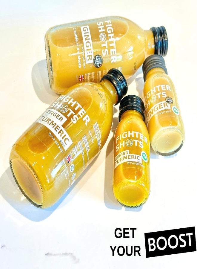 Fighter Shots Fresh and Fiery Ginger + Turmeric - Reduces Bloating, Boosts Immunity - 100% Natural with No Preservatives - Perfect Morning/Post Workout Pick Me Up 12 Pack - Image 4