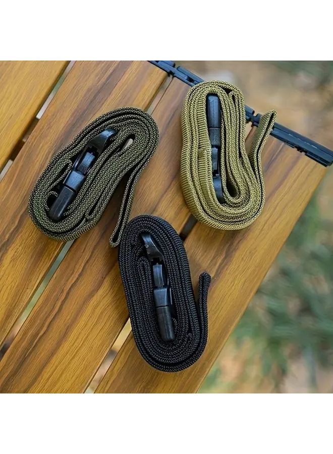 Black Nylon Utility Strapping Belt with Buckle for Outdoor Camping Hiking Gear - Image 4