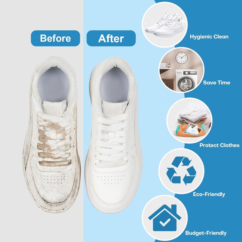NMQHPA Shoe Washing Machine Bag Laundry Shoe Bag for Washer & Dryer, Reusable with Durable Zipper for Sneakers & Delicates 360° Deep Cleaning Washable Laundry Organizer Bag - Image 2