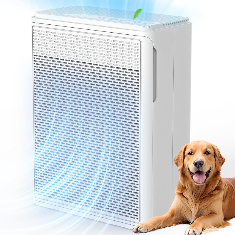 YARIKI Air Purifiers for Home Pets Covers Up to 1500 Sq Ft,H13 Hepa Filter with Washable Pre-Filter,Pet Hair Dander Smoke Air Cleaner,22 dB Quiet Sleep for Living Room Bedroom Kitchen,P280 (White) - Image 1