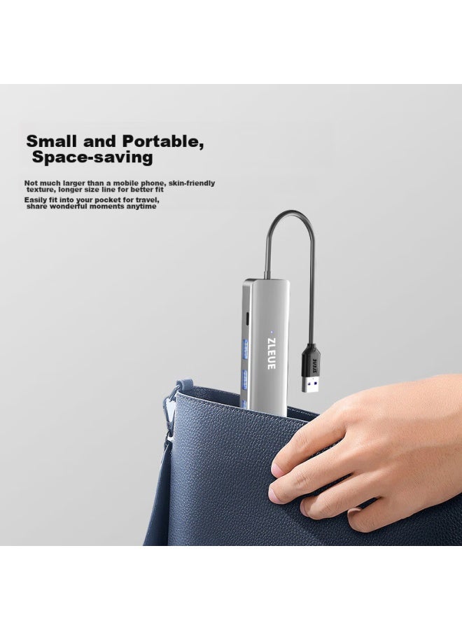 Zleue Usb 3.0 Hub Splitter, Hub Expansion Dock, Laptop And Desktop Computer One-to Extension Cable With Power Port, 0.2 Meters, Zl-zhub02 - Image 3