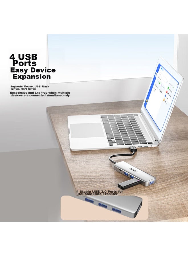 Zleue Usb 3.0 Hub Splitter, Hub Expansion Dock, Laptop And Desktop Computer One-to Extension Cable With Power Port, 0.2 Meters, Zl-zhub02 - Image 1