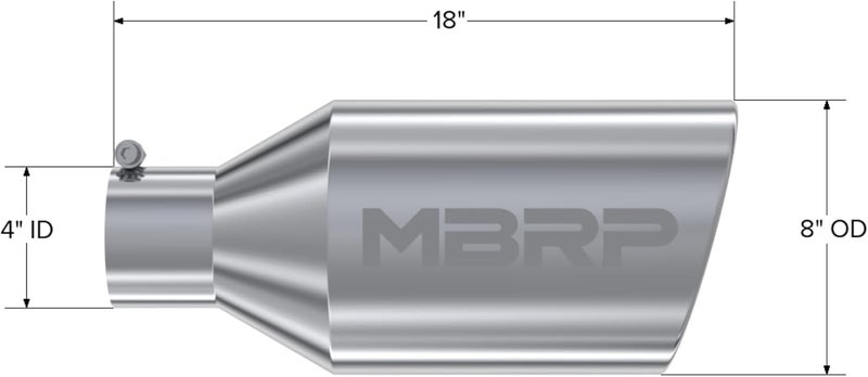 MBRP T5128 T304 Stainless Steel Exhaust Tip - 4" Inlet, 18" Length, 8" Outer Diameter - Image 3