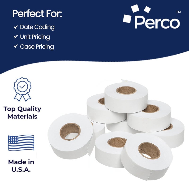Perco White Garvey 2216 Pricing Labels for Garvey 22-66/22-77/22-88 Two Line Pricing Gun - 9 Rolls, 1 Sleeve - 9,000 Pricemarking Labels and 1 Inker Included - Image 4