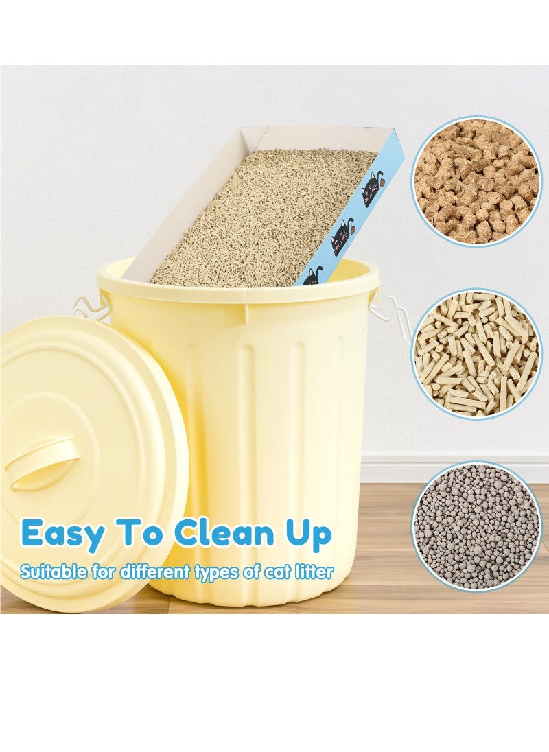 SYOSI - Disposable Cat Litter Box Foldable Paper Kitty Tray, 13.8x10x2 in Small Lightweight Cardboard Box Water Proof for Indoor Low Entry Easy Disposal Non Clumping Nice Absorption Portable Blue 10 Pack - Image 1