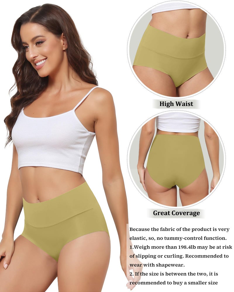 LEVAO Women's Seamless Underwear High Waisted No Show Full Coverage Briefs Breathable Invisible Panties 6 Pack S-XXL - Image 3