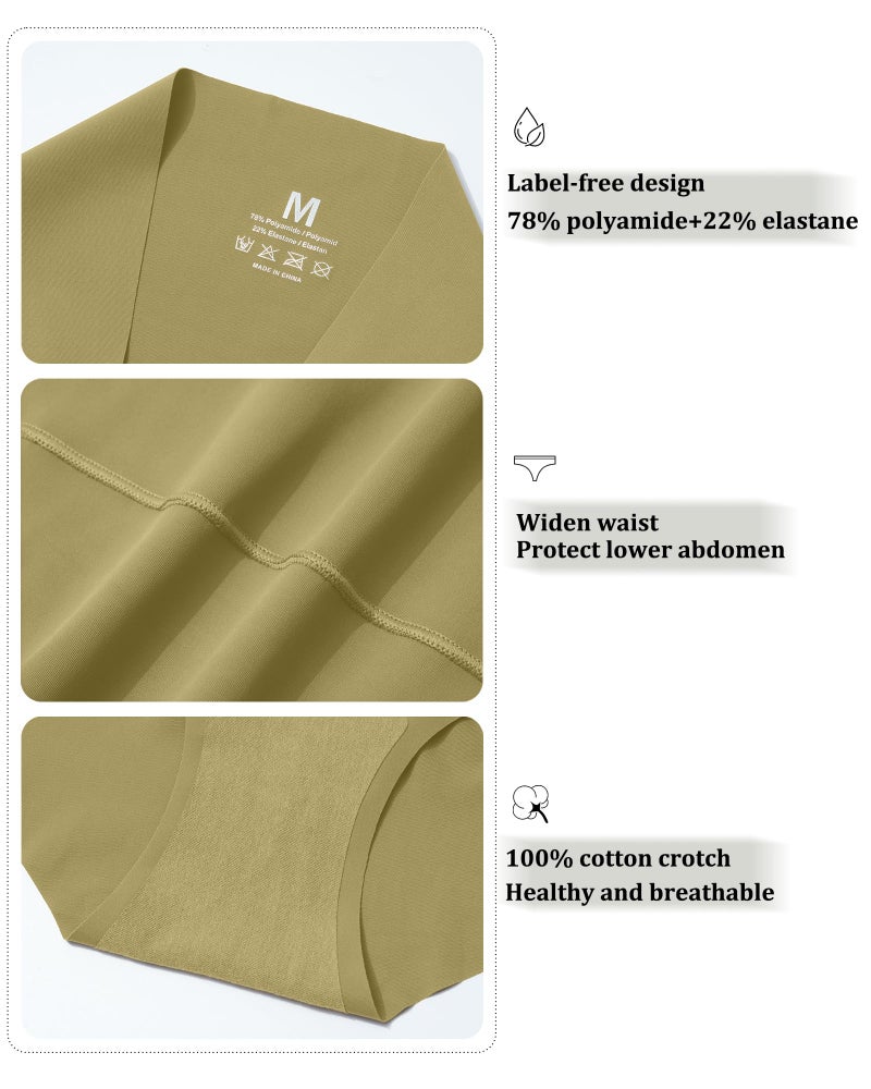 LEVAO Women's Seamless Underwear High Waisted No Show Full Coverage Briefs Breathable Invisible Panties 6 Pack S-XXL - Image 5