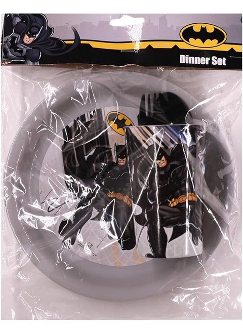 Batman Plastic Dinner Set Of Fork Spoon Glass And Plate