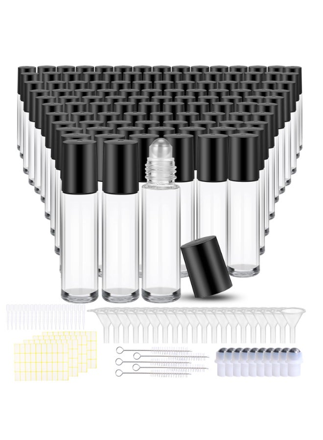 Olutacot 150 Pcs Essential Oil Roller Bottles 10 ml Leakproof Empty Glass Roll on Bottles with Stainless Steel Roller Balls with 20 Funnels 20 Droppers for Travel Perfume Essential Oil - Image 2