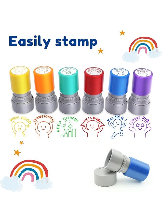 erorex Set Of Teacher Stamps Teacher Stamps For Classroom Teacher Stamps For Grading Teacher Stamp Self Inking Stamp Behavior Stamps For Teachers 6 Piece  - Image 4