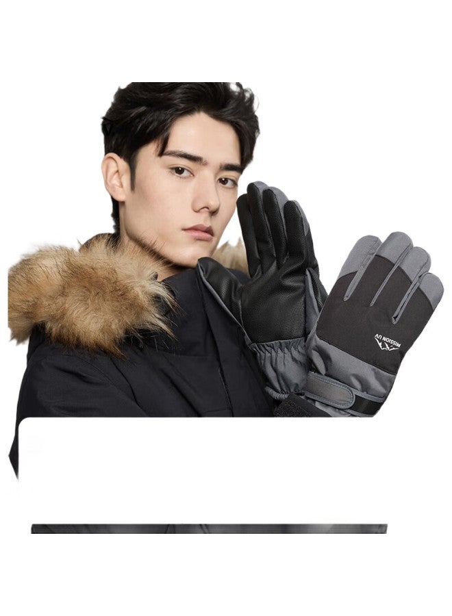 Mission Uv Warm Gloves For Men, Autumn And Winter Windproof And Cold-Resistant, Fleece-Lined, For Skiing, Cycling, Driving, Electric Motorcycle, And Bicycle, Touchscreen Gloves - Image 3