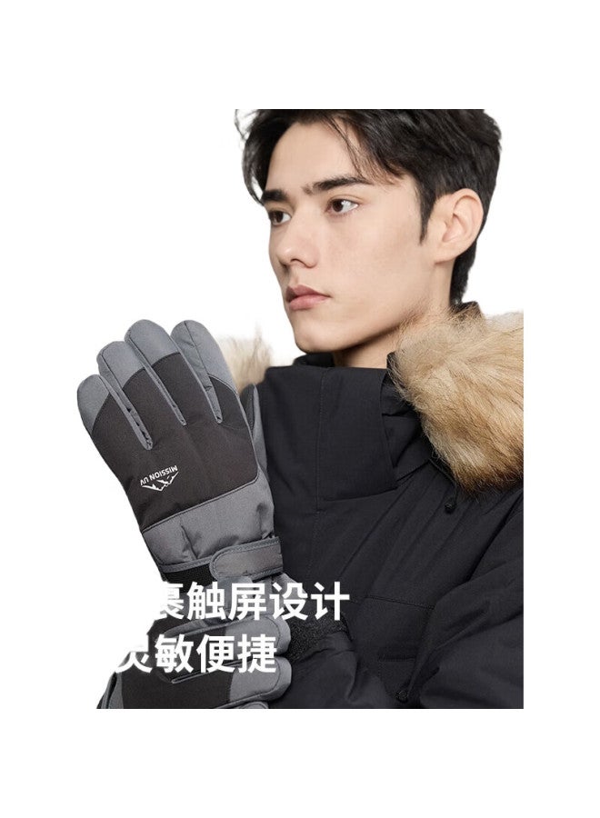 Mission Uv Warm Gloves For Men, Autumn And Winter Windproof And Cold-Resistant, Fleece-Lined, For Skiing, Cycling, Driving, Electric Motorcycle, And Bicycle, Touchscreen Gloves - Image 1