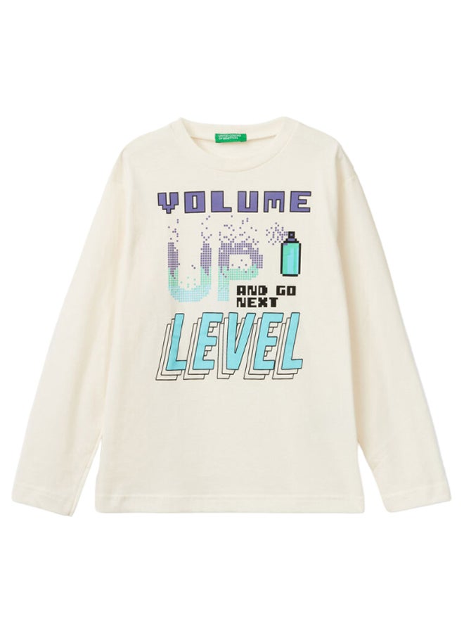 بينيتون تيشيرت أولاد مطبوع برقبة دائرية - Image 1