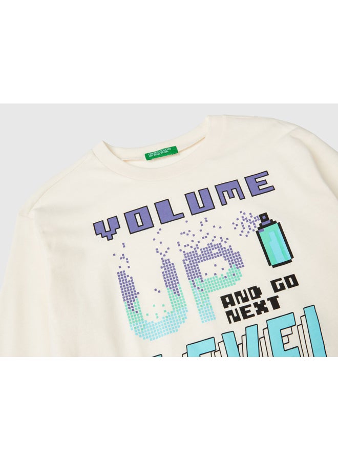 بينيتون تيشيرت أولاد مطبوع برقبة دائرية - Image 3