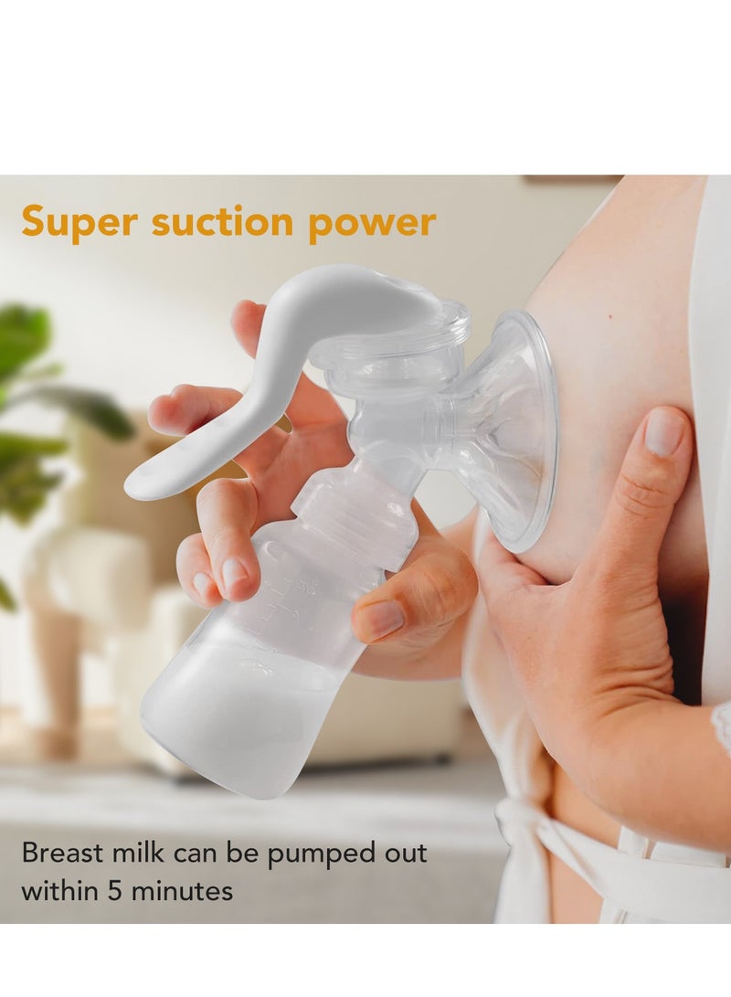 Birth مضخة الثدي اليدوية بيرث RH188؛ مضخة رضاعة محمولة وخفيفة الوزن مع مقبض مريح، شفط هادئ، خالية من BPA – سهلة الاستخدام والتنظيف؛ مثالية للسفر والأمهات أثناء التنقل - Image 3